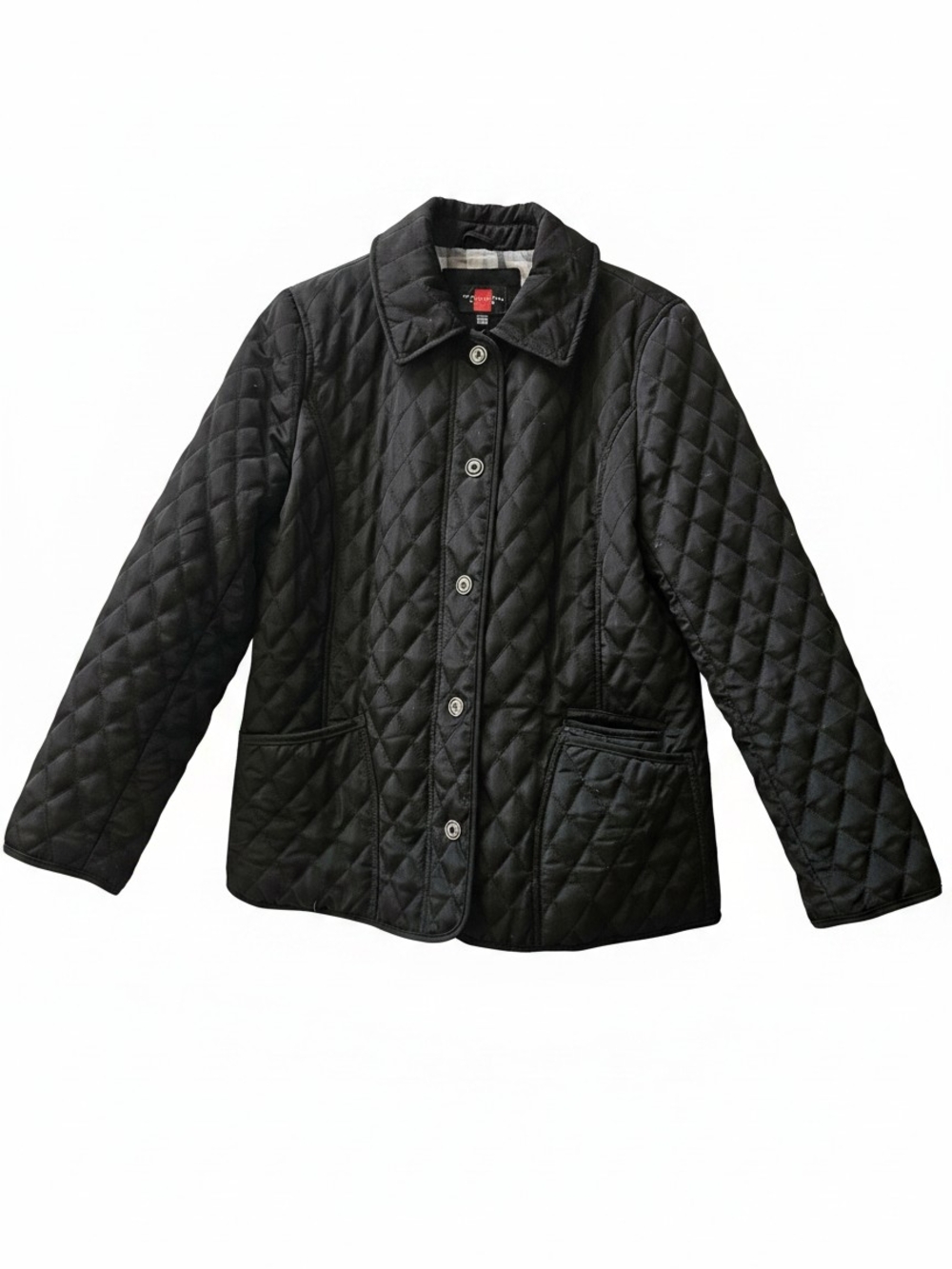 Women's Quilted Black Jacket - Classic Snap Front
